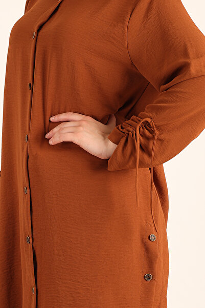 ModaBinali Tie-Up Sleeves and Button Tunic