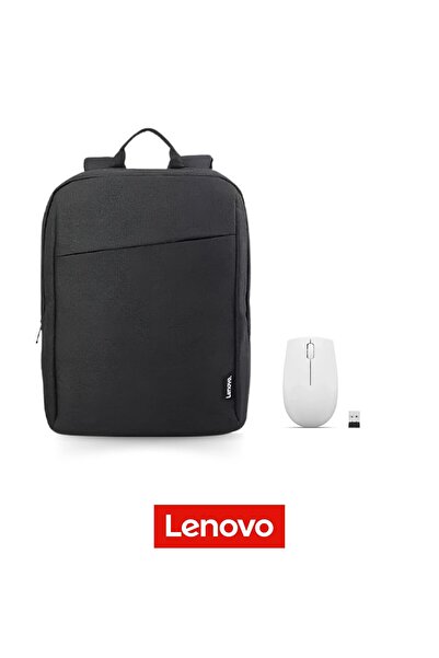 LENOVO B210 GX40Q17225 Siyah 15.6" Laptop Sırt Çantası &Lenovo 300 GY51L15677 Optik Kablosuz Beyaz M