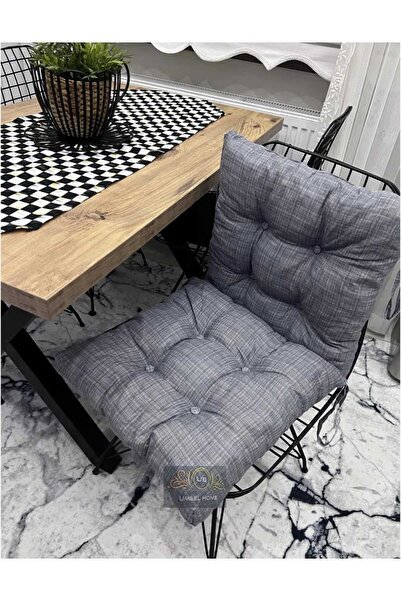 UMEL HOME Um&el Sandalye Minderi 40x40 Ebatta Düğmeli Kumaş Bagcıklı