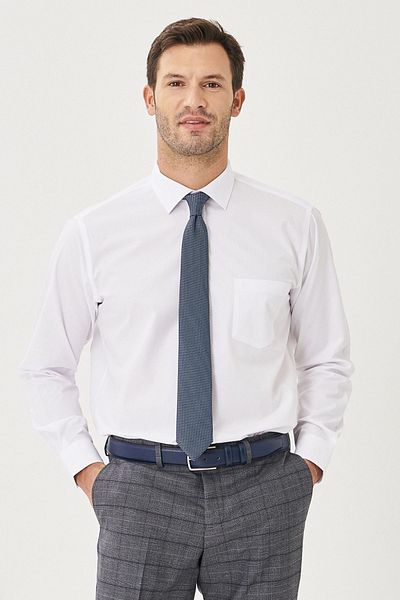 AC&Co / Altınyıldız Classics Λευκό πουκάμισο Comfort Fit - Ανδρικό, Άνετη εφαρμογή, Εύκολο σιδέρωμα, Κλασικός γιακάς