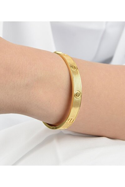 24 gr (GRAM) Içi Dolu Çivi Desenli Kelepçe 22 Ayar Altın