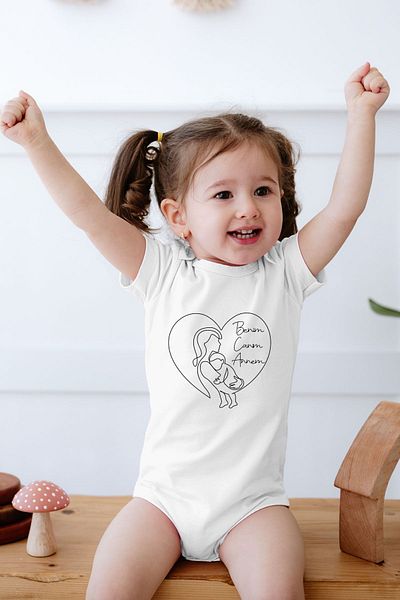 Lilabio Mother's Day 100% Cotton Short Sleeve Baby Bodysuit