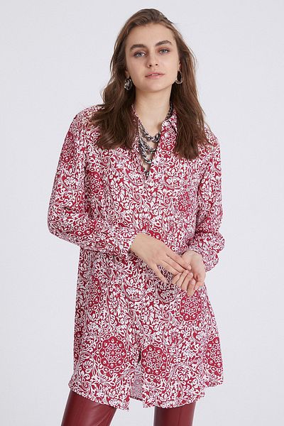 STELLA PULVIS Women's Red Patterned Tunic