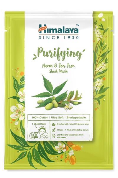 Himalaya Since 1930 Arındırıcı Kağıt Maske, Neem, Çay Ağacı, Hyaluronik Asit,...
