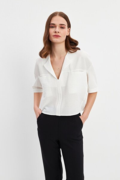 STELLA PULVIS Κοντομάνικη λευκή μπλούζα τσέπης