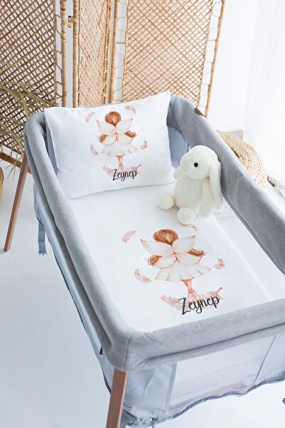 Lilabio %100 Pamuk Saten İsme Özel 70x120 Park Yatak Nevresim Seti