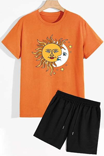 DAXİS Sportwear Company Kadın Eşofman Takımı - Bisiklet Yaka T-shirt Şort Takım