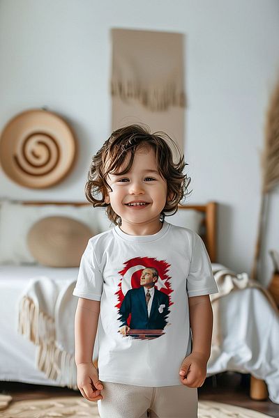Lilabio 100% βαμβακερό κοντομάνικο μπλουζάκι για αγόρι με στάμπα Ataturk