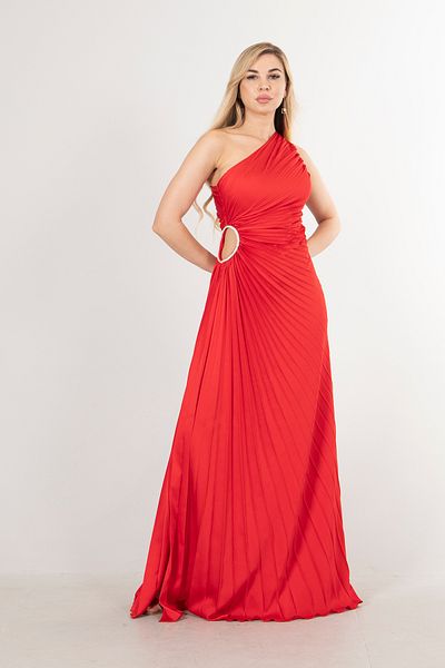Feminist Low Waist Stone Embroidered Evening Dress Red4521014