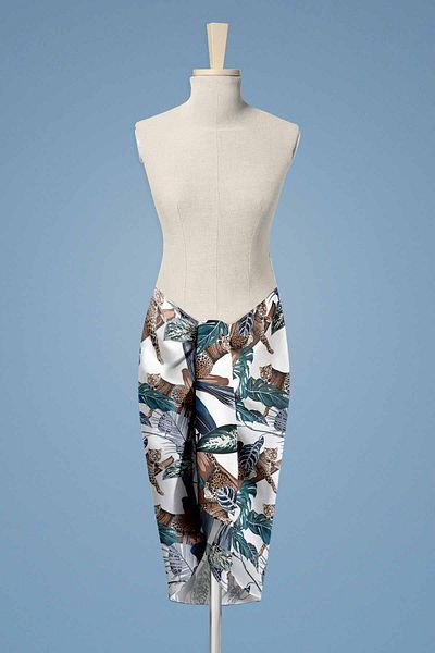 Pilloveland Leopard Print Long Chiffon Pareo - Φόρεμα παραλίας, κοντό και μακρύ εναλλακτικό - 100*150 cm