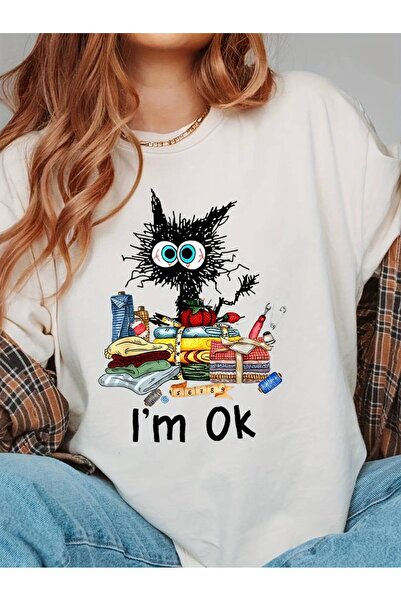 GALASHOP Kedi Baskılı Trend T-shirt