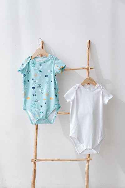 Lilabio 100% Cotton 2-Piece Short Sleeve Baby Bodysuit