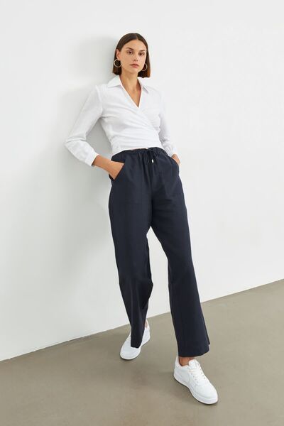 STELLA PULVIS Λευκή μπλούζα με διπλό στήθος λινό δεμένο