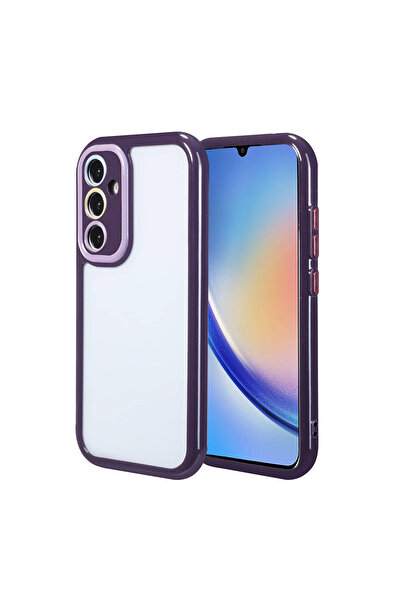 HTstore Galaxy Uyumlu A34 Kılıf Kamera Korumalı Renkli Kenar ve Çerçeve Tasar...