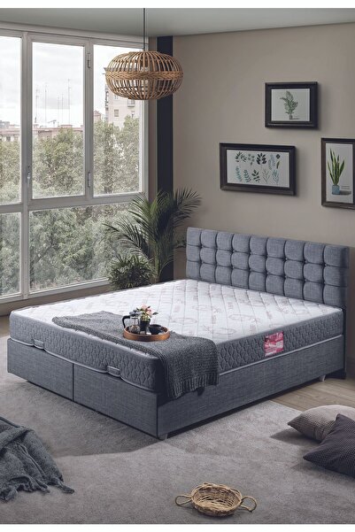 Setay Venedik Çift Kişilik Baza Başlık Ikili Set Gri