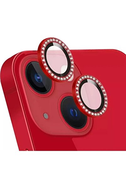 Evax (TAŞLI LENS KORUYUCU) Iphone 13 / Iphone 13 Mini Uyumlu Taşlı Çerçeveli ...