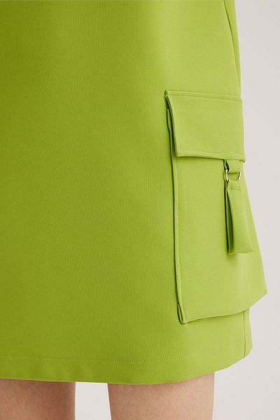 STELLA PULVIS Rochie mini cu buzunar verde cu decolteu în V
