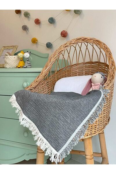 Mujo Baby&Kids 100*130 Cm 100% Cotton Muslin Blanket - 4 Layer Double Sided Baby-Child Blanket