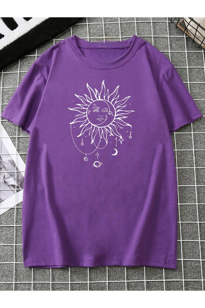 FECCY Tricou unisex cu imprimeu solar