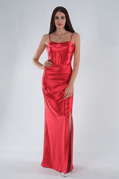 Feminist Red Evening Dress - Back Tie and Slit4522018