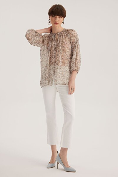 STELLA PULVIS Μπλούζα με στρογγυλή λαιμόκοψη με λεπτομέρεια με δέσιμο εκρού