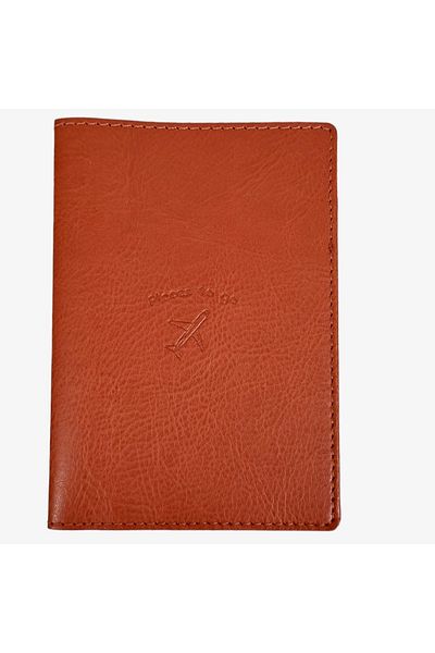 Smyrna Acar Mira Thermo Leather Passport Case Passport Holder Dark Orange