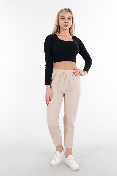 Feminist High Waist Elastic Trousers Stone3101101