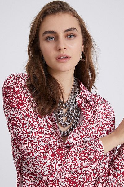 STELLA PULVIS Women's Red Patterned Tunic