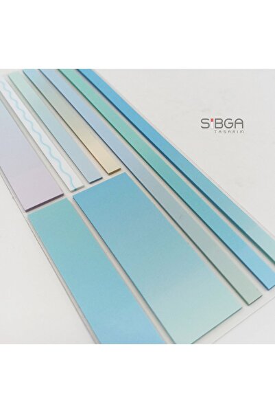 sibga tasarım İnce Uzun Şerit Şeffaf Renkli Postit Post-it Post It. Kitap Ayr...