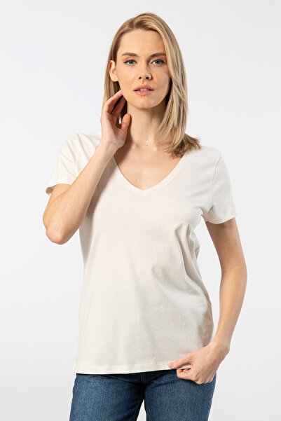 Wtshirt Tricou Milano Basic cu decolteu in V - 100% bumbac
