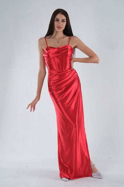 Feminist Red Evening Dress - Back Tie and Slit4522018