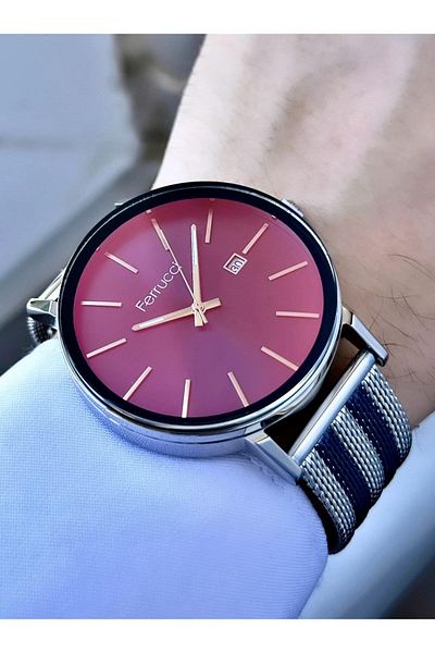 Ferrucci Men's Wicker Strap Wristwatch