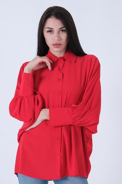 Feminist Judge Collar Oversize Shirt Red3972822