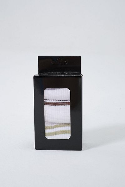 C&City Men's Striped 3-Piece Long Sock Set - Foam
