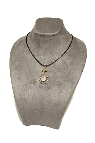 Doğan Silver 925 AYAR GÜMÜŞ OTANTİK  PEMBE KUVARS TAŞLI KOLYE