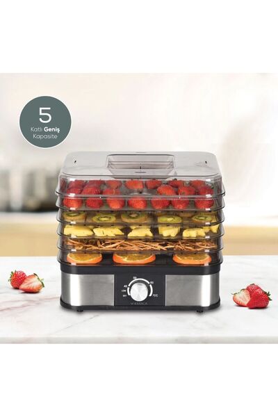 Karaca Meyve, Sebze ve Et Kurutma Makinesi, 5 Raflı, Ayarlanabilir Sıcaklıklı