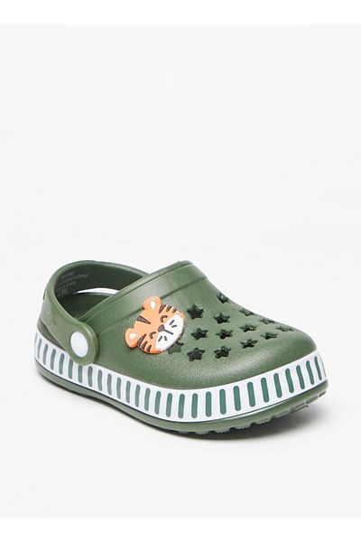 LBL by Shoexpress Boys' Cat Accent Slip-On Clogs