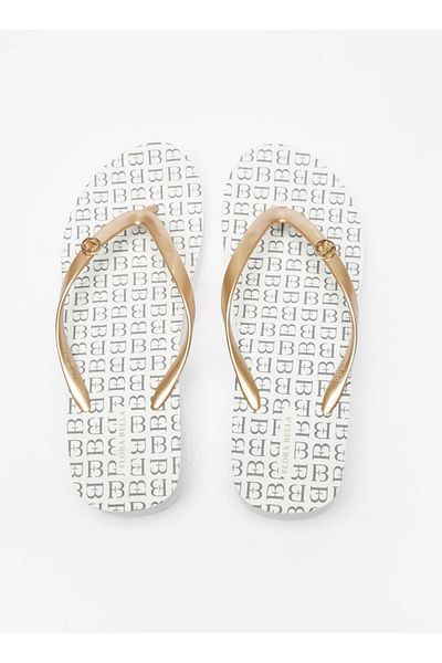 Flora Bella by Shoexpress Printed Flip Flops with Flatform Heels