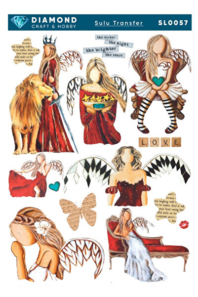 Buhobi ورق نقل مائي من ديماوند مقاس 25 × 35 سم - SL0057