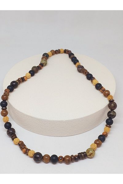Yasamtohumu Unisex Wooden Design Authentic Necklace - 51478