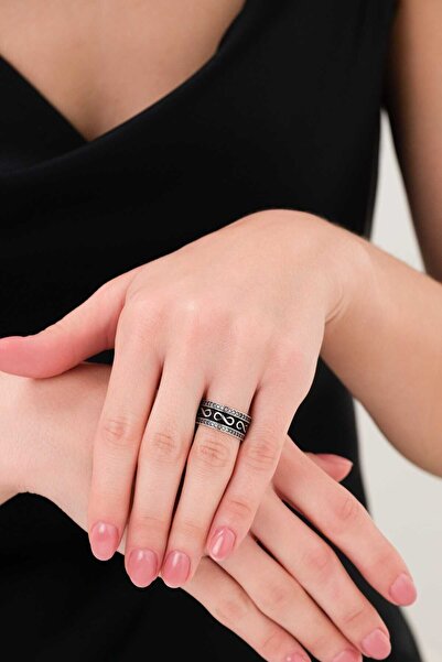 artemis gümüş 925 Ayar Gümüş Sonsuzlu Kalpli Çift Alyans