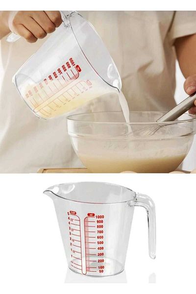 ÇELİK GRUP Transparent Measuring Cup with Handle and Scale 1000 CC
