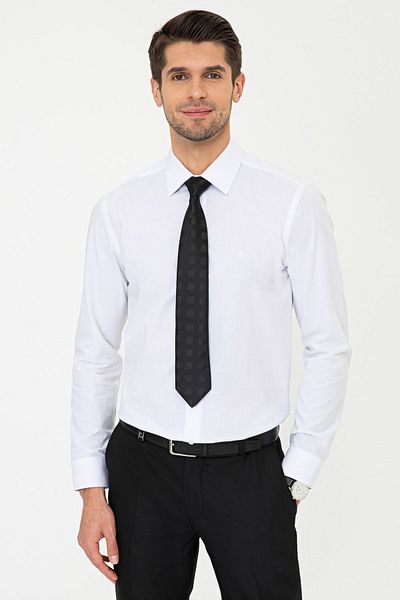 Pierre Cardin Ανδρικό λευκό πουκάμισο - G021GL004.000.1380262