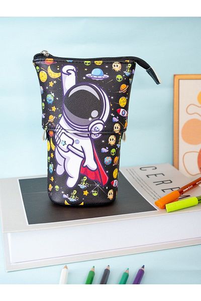 OneSize Astronaut Telescopic Vegan Leather Pencil Case - Makeup Bag and Pen Holder
