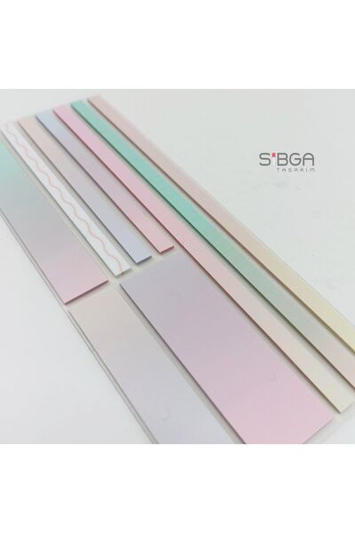 sibga tasarım İnce Uzun Şerit Şeffaf Renkli Postit Post-it Post It. Kitap Ayr...