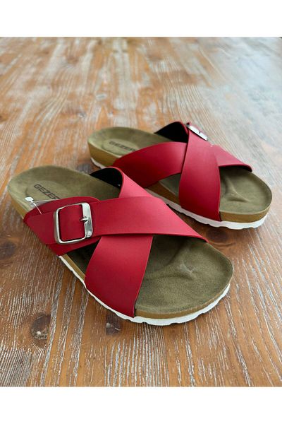 GEZER Papuci de zi cu zi unisex cu talpă anatomică model Birken cu curele încrucișate reglabile
