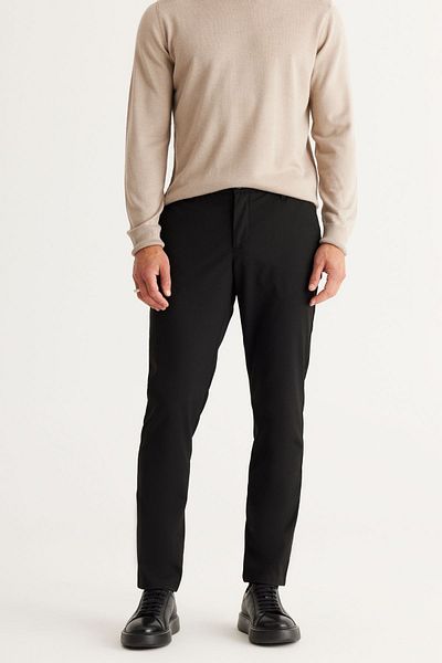 AC&Co / Altınyıldız Classics Men's Black Slim Fit Slim Fit Flexible Trousers