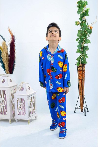 Terry Set pijamale cu nasturi în față pentru băiat