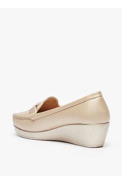 Le Confort Textured Slip-On Shoes with Wedge Heels