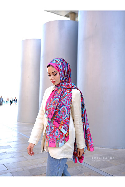 ŞALCIEŞARP Etnik Desen İpek Vual Şal